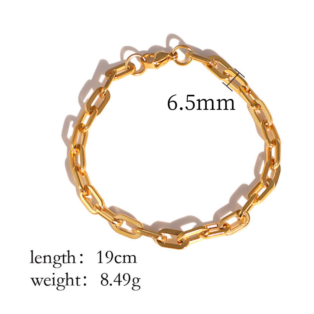 European and American ins high-end bracelet stainless steel 18k gold-plated versatile bracelet niche women's simple jewelry wholesale
