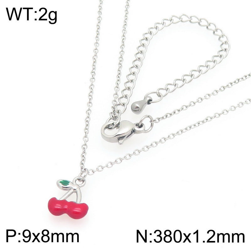 Minimal Cherry Pendant Necklace