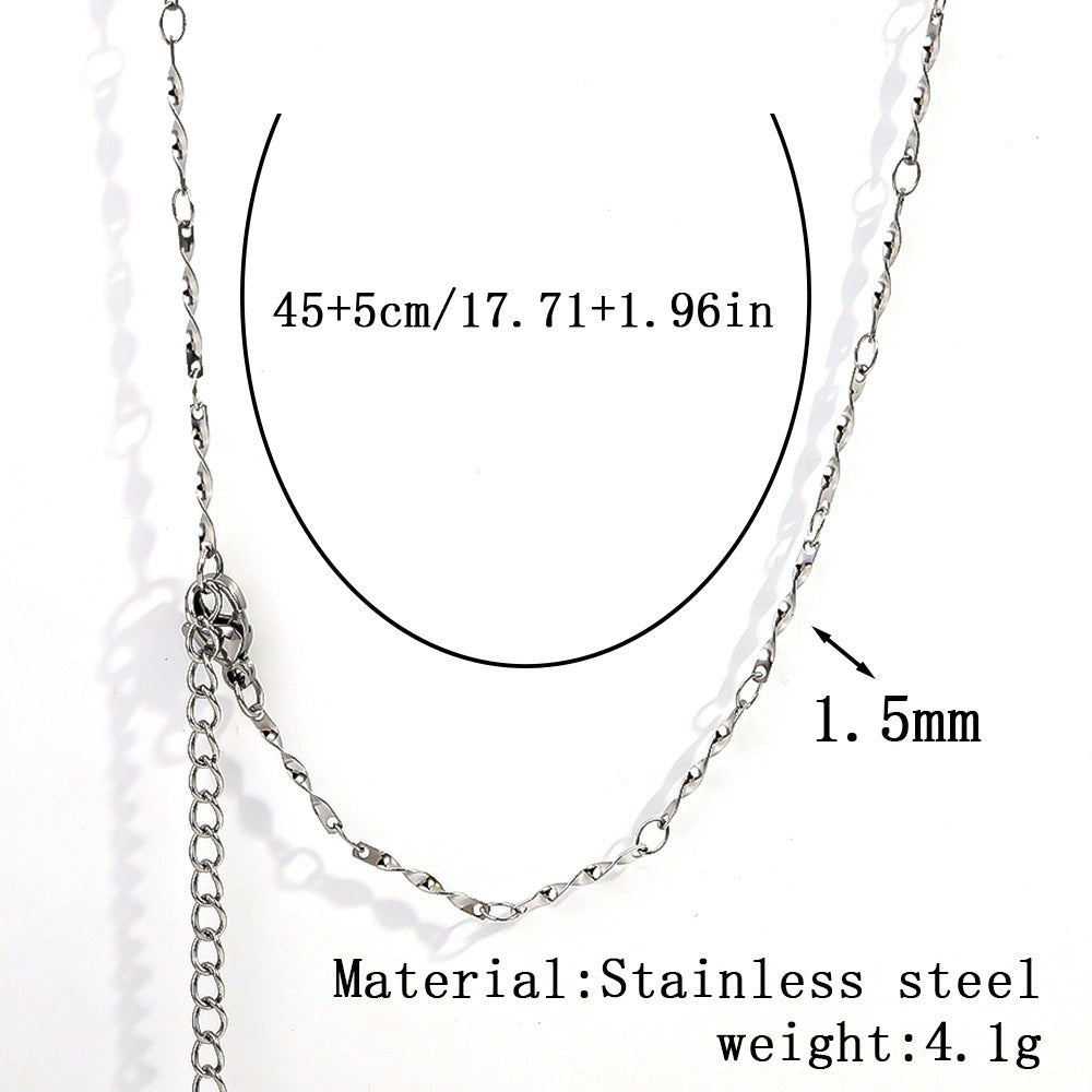 Cross-border stainless steel necklace, 18K real gold-plated snake bone chain fashion collarbone chain plain chain versatile women's titanium steel necklace