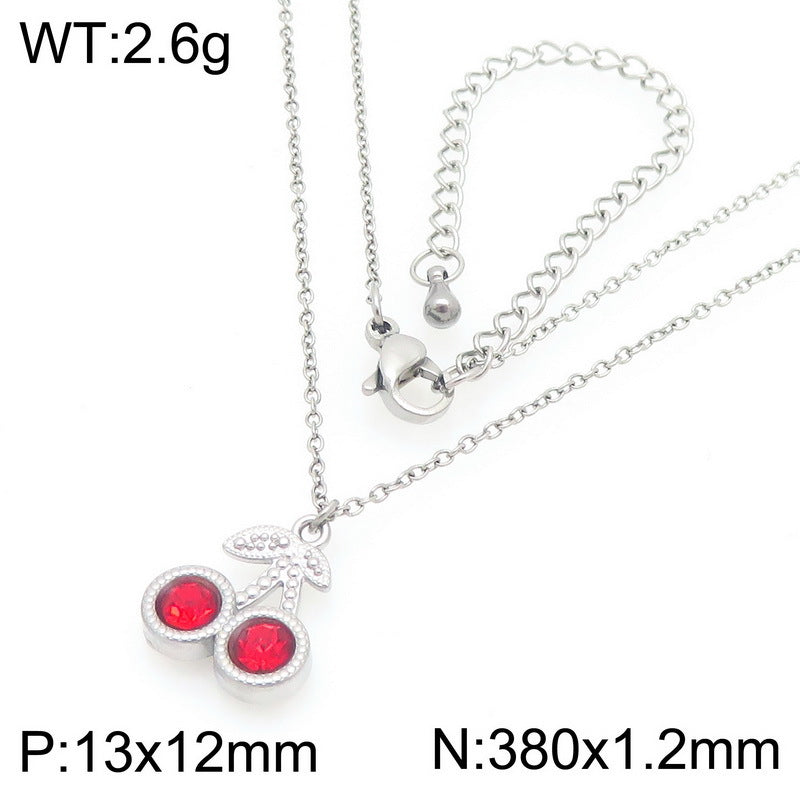 Minimal Cherry Pendant Necklace