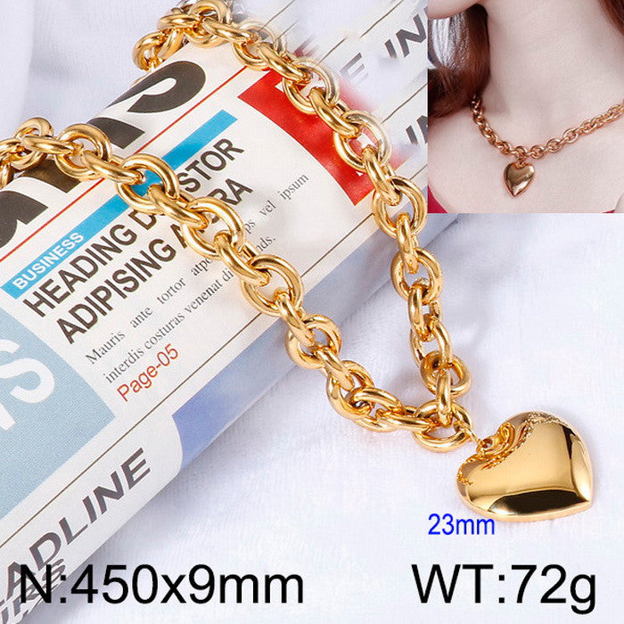 Chunky Heart Chain Necklace