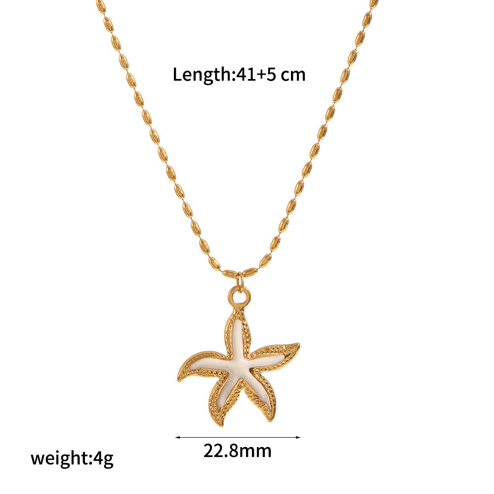 Ocean-Inspired Enamel Pendant Necklace