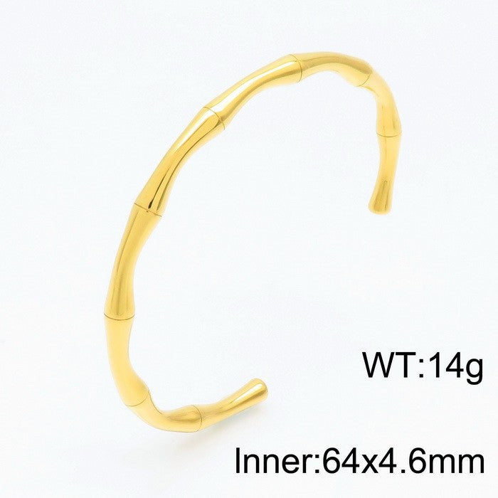Bamboo Texture Cuff Bangles