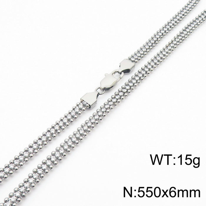 Gold Double-Row Crystal Necklace & Bracelet Set