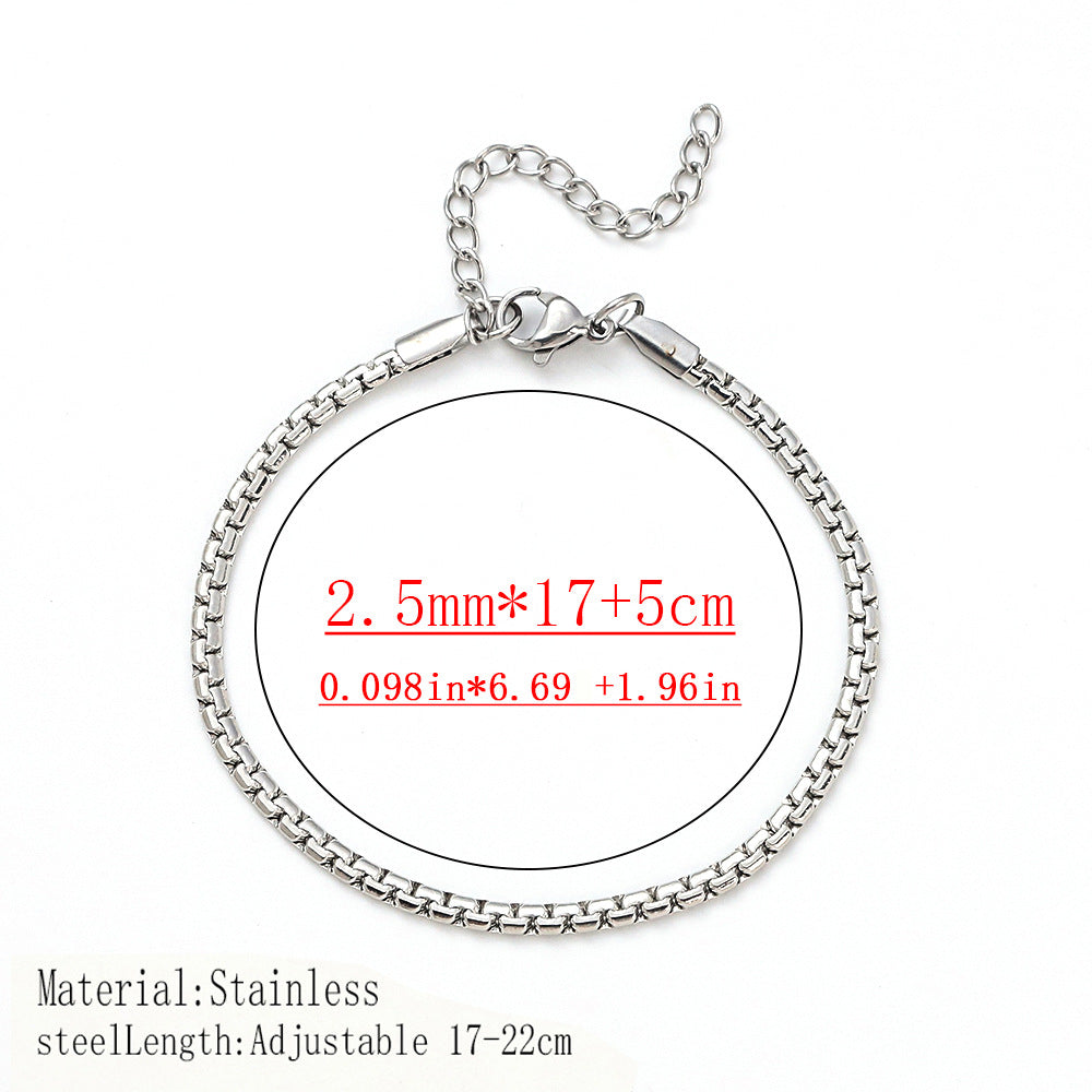 Cross-border women's fashion titanium steel bracelet European and American hot sale plated 18K real gold fashion versatile jewelry stainless steel bracelet