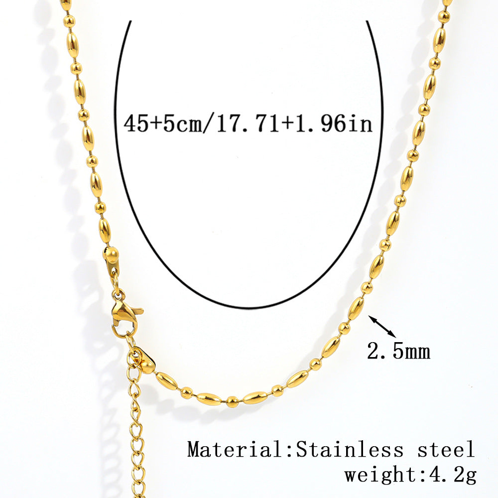 Cross-border women's stainless steel necklace, 18K real gold snake bone chain plain chain fashion collarbone chain versatile titanium steel necklace