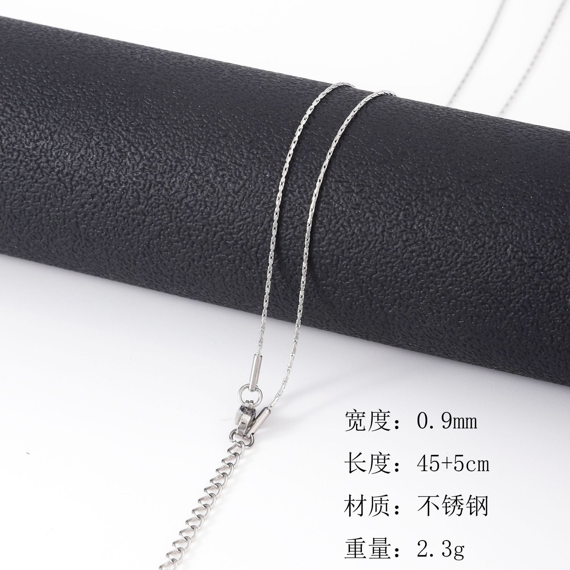 European and American fashion stainless steel hammer round necklace 18K plating furnace real gold electroplating men's and women's accessories plain chain titanium steel necklace