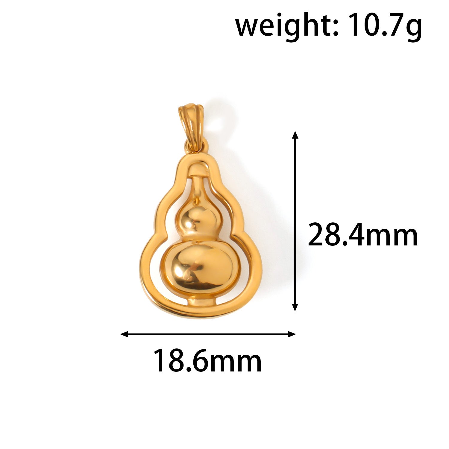 Cross-border new gourd titanium steel necklace niche design light luxury high-end sense transfer gourd pendant pendant wholesale