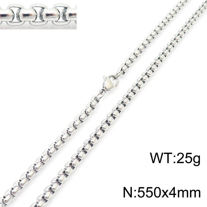 Classic Stainless Steel Pearl Chain Necklace Unisex Multi-Size Necklace Jewelry Pendant with Chain Spot Wholesale