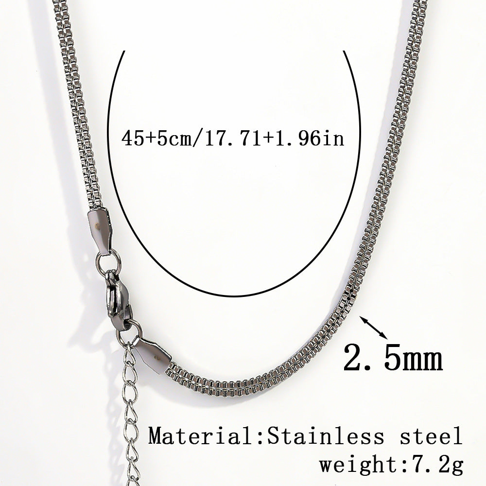 Cross-border women's stainless steel necklace, 18K real gold snake bone chain plain chain fashion collarbone chain versatile titanium steel necklace