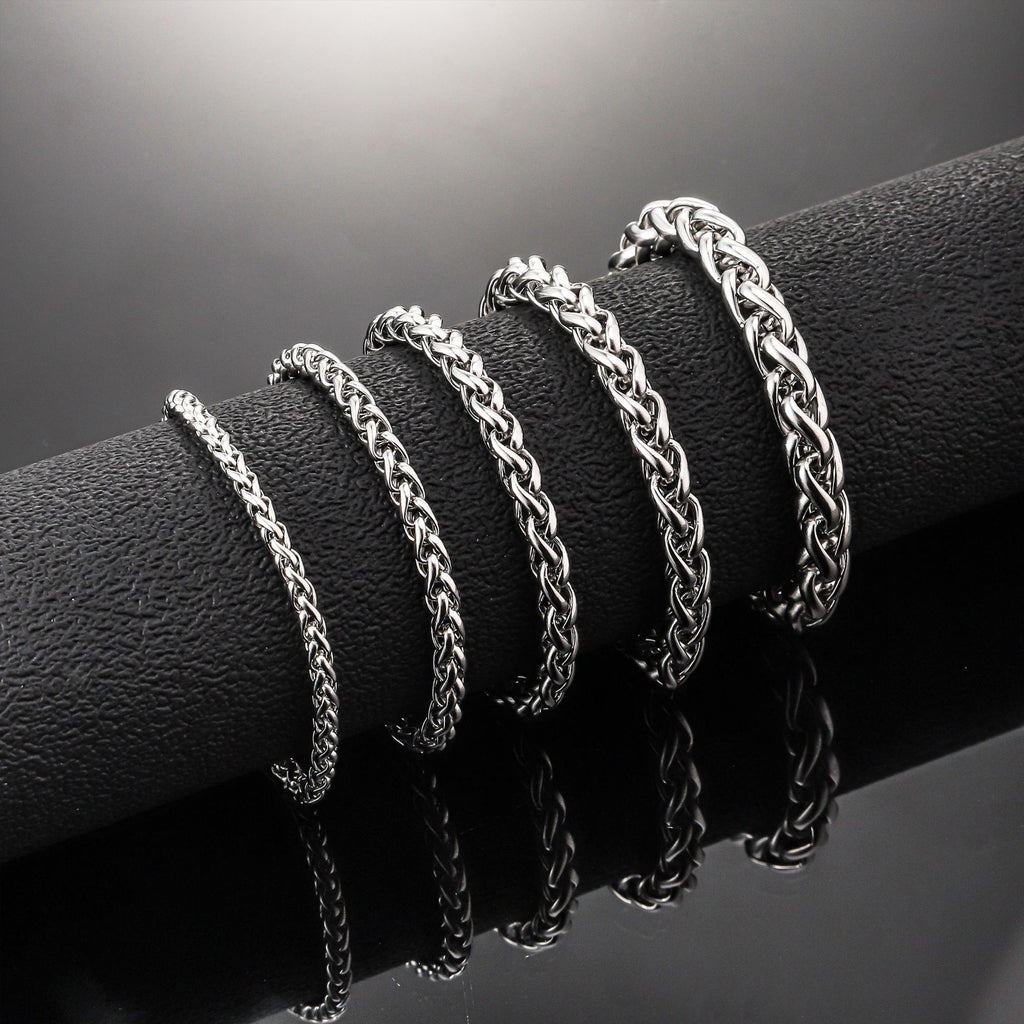 Cross-border hip hop stainless steel keel bracelet European and American men's simple flower blue bracelet titanium steel double layer bracelet wholesale