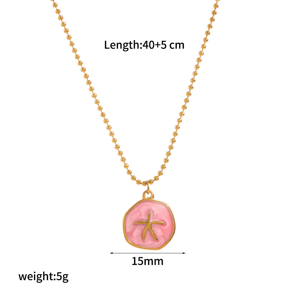 Ocean-Inspired Enamel Pendant Necklace