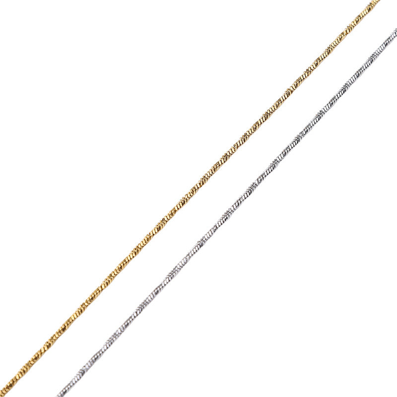 Cross-border hot-selling stainless steel twisted square snake necklace, titanium steel DIY plain chain, 18K-plated real gold non-fading necklace in furnace