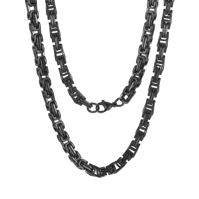 Factory direct supply 5mm chain stainless steel double-piece segment chain emperor chain, multi-specification necklace wholesale