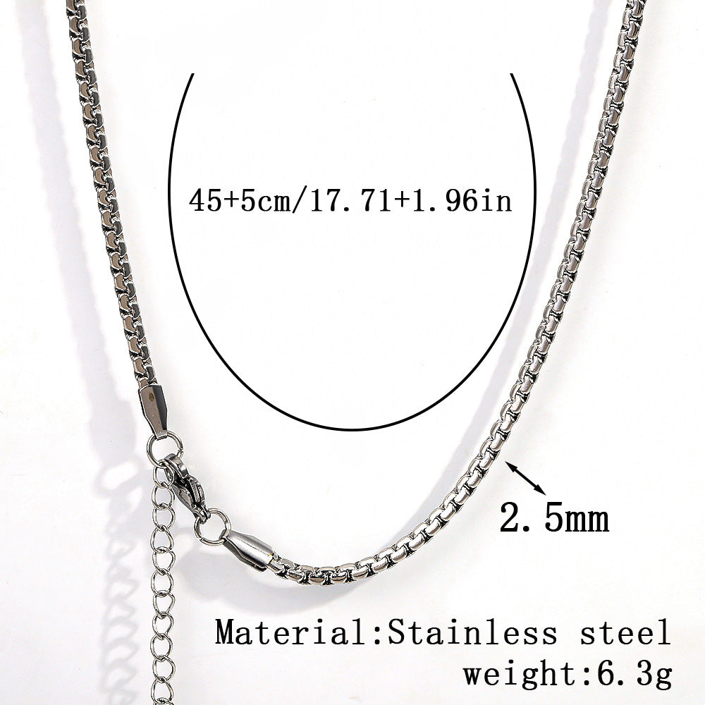 Cross-border stainless steel necklace, 18K real gold-plated snake bone chain fashion collarbone chain plain chain versatile women's titanium steel necklace