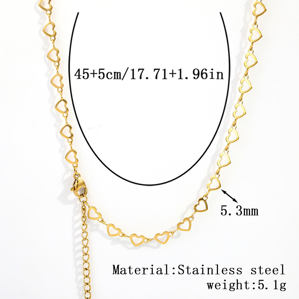 Cross-border women's stainless steel necklace, 18K real gold snake bone chain plain chain fashion collarbone chain versatile titanium steel necklace