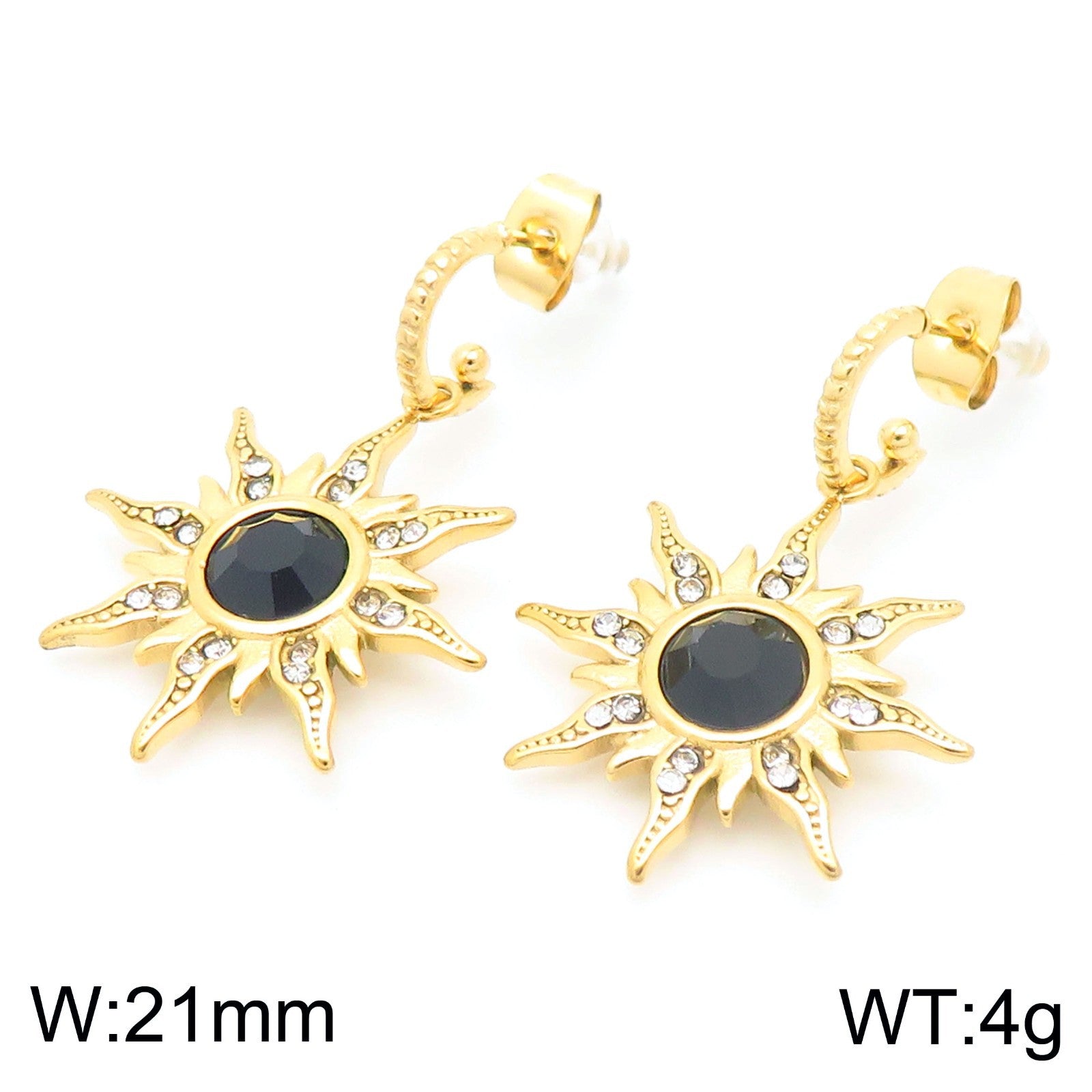 Sun Pendant Necklace & Earring Set