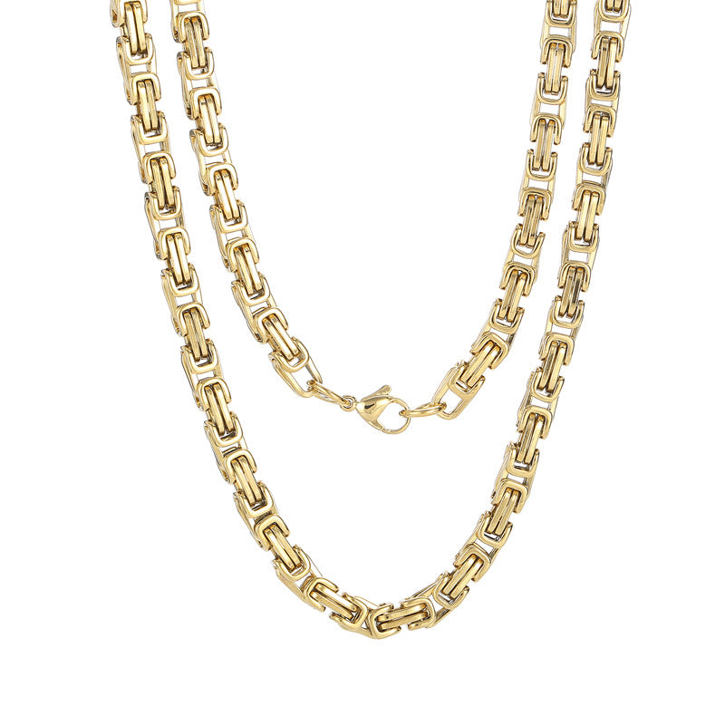 Factory direct supply 5mm chain stainless steel double-piece segment chain emperor chain, multi-specification necklace wholesale