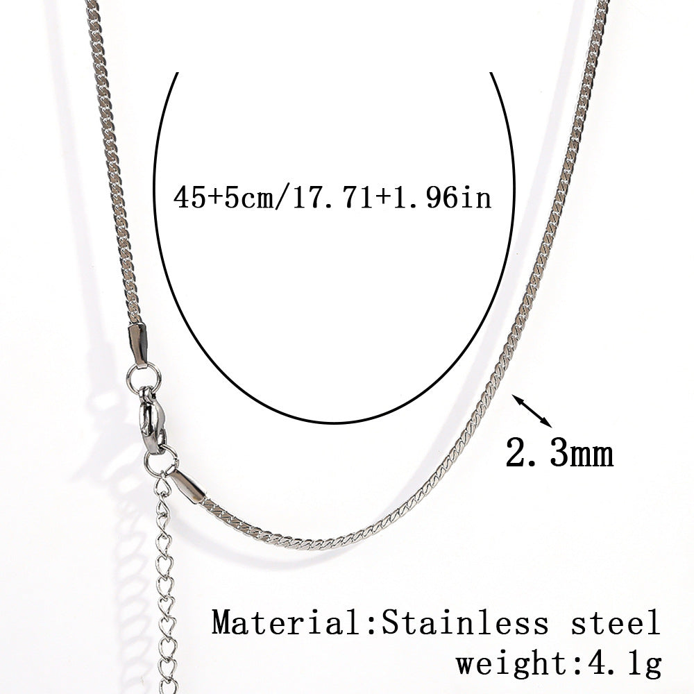 Cross-border women's stainless steel necklace, 18K real gold snake bone chain plain chain fashion collarbone chain versatile titanium steel necklace