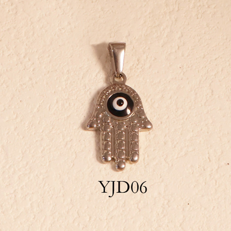 European and American blue eyes devil eye pendant necklace ethnic style vacation clavicle chain plated 24k gold vintage accessories for women