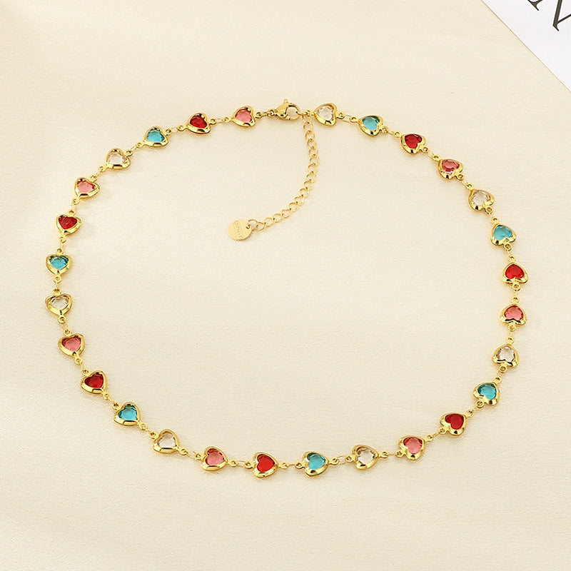 Gold Multicolor Crystal Charm Bracelet