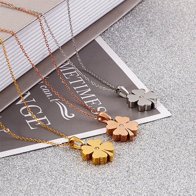 Four-Leaf Flower Pendant Necklace