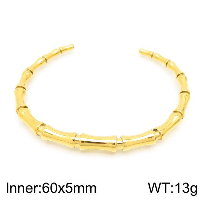 Bamboo Texture Cuff Bangles