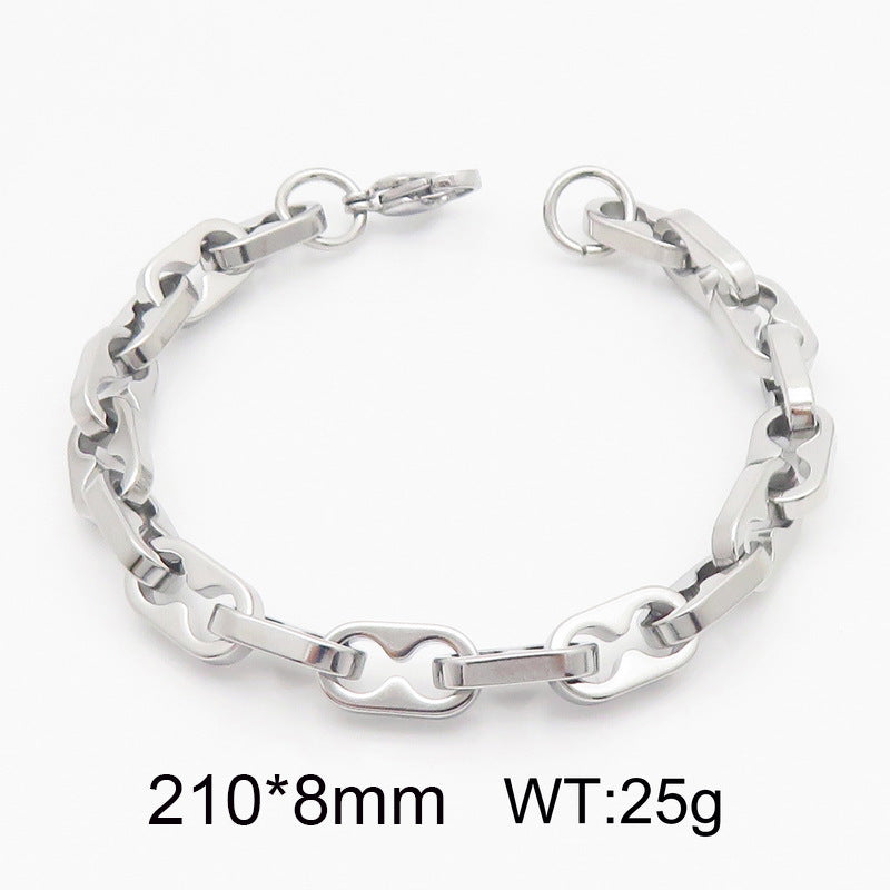 ins wind stainless steel interlocking pig nose bracelet trend titanium steel neutral summer 18K gold jewelry bracelet