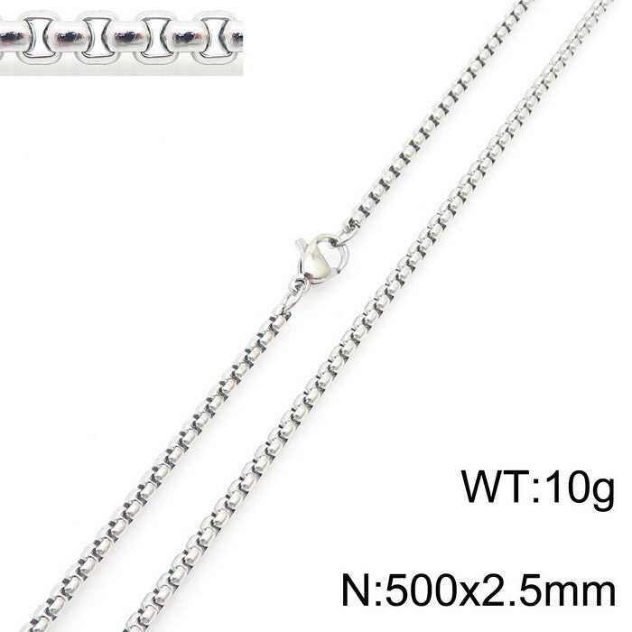 Classic Stainless Steel Pearl Chain Necklace Unisex Multi-Size Necklace Jewelry Pendant with Chain Spot Wholesale