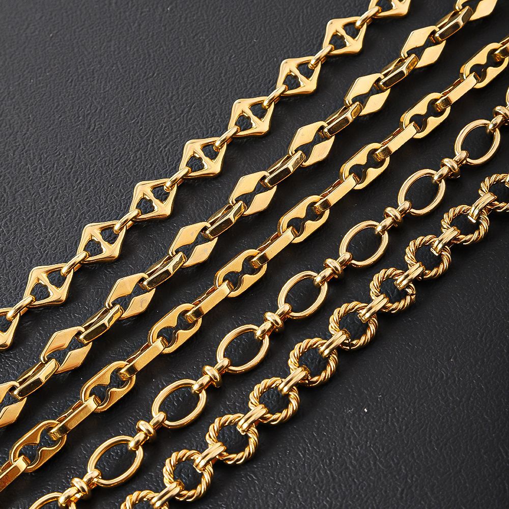 Cross-border stainless steel men's bracelet domineering personality non-fading women's jewelry, electroplated 18k real gold titanium steel bracelet