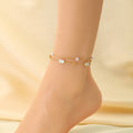 Cross-border stainless steel devil's eye cross anklet ins wind 18k gold foot pendant premium bare anklet jewelry