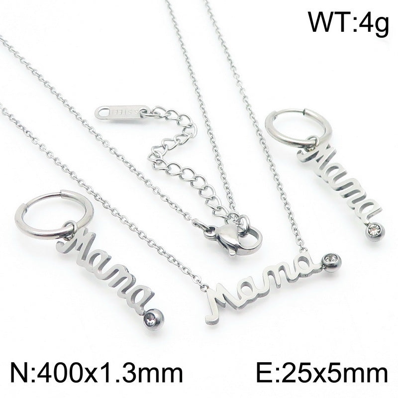 Minimal “Mama” Name Jewelry Set