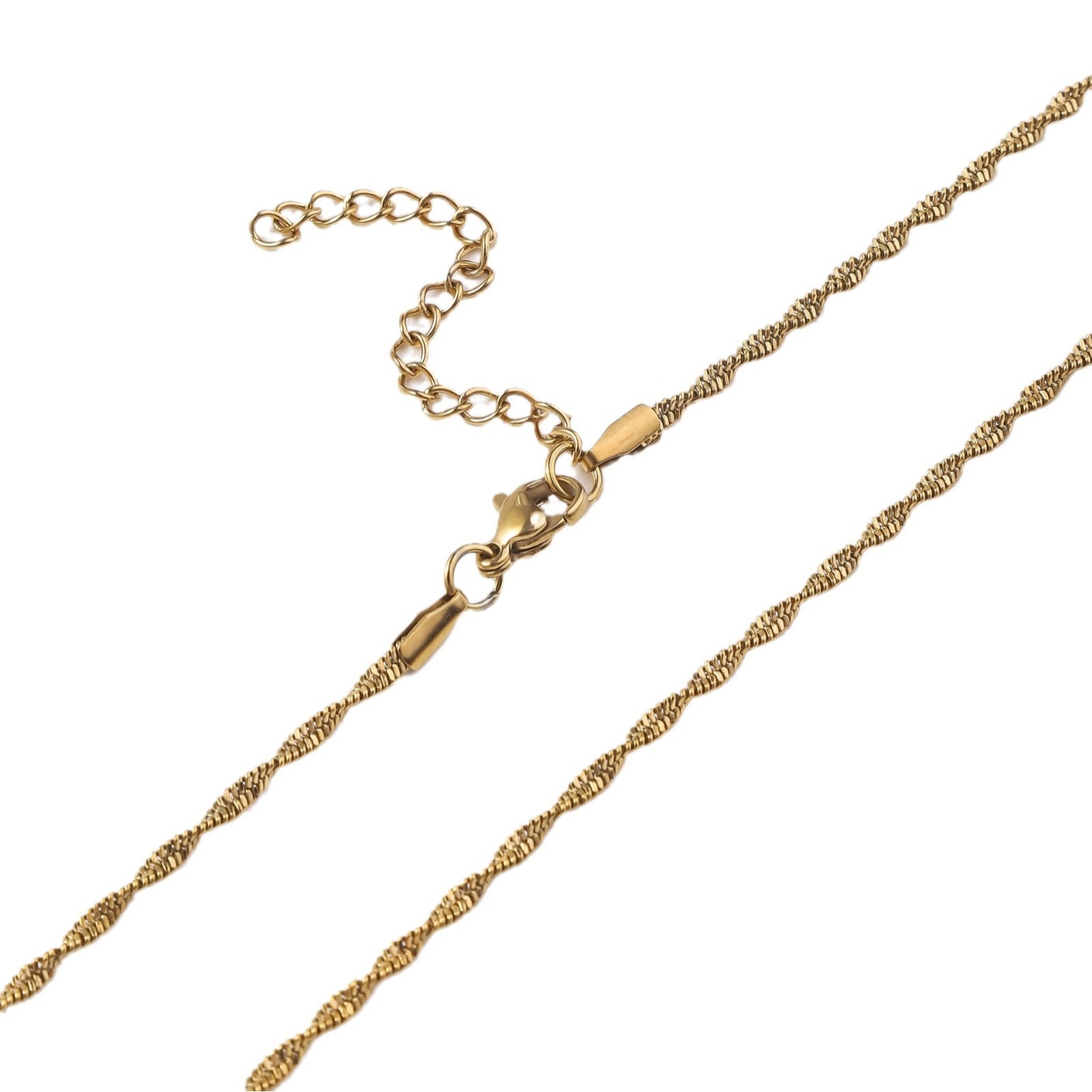 Europe and the United States hot-selling stainless steel twist push dense vacuum electroplating 18K gold plain chain necklace minimalist jewelry titanium steel clavicle chain