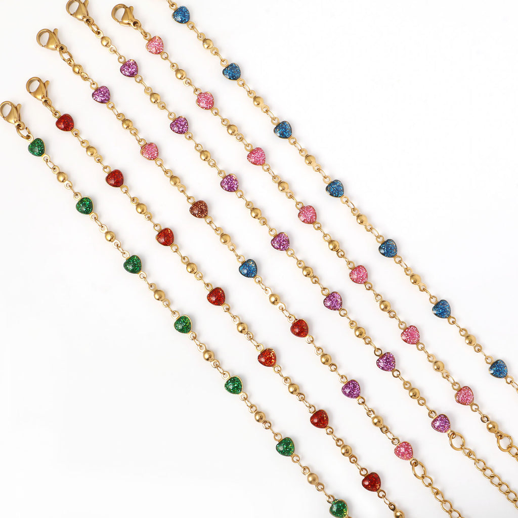 Cross-border new stainless steel handmade love bracelet jewelry, dopamine fashion personalized women's Christmas accessories wholesale