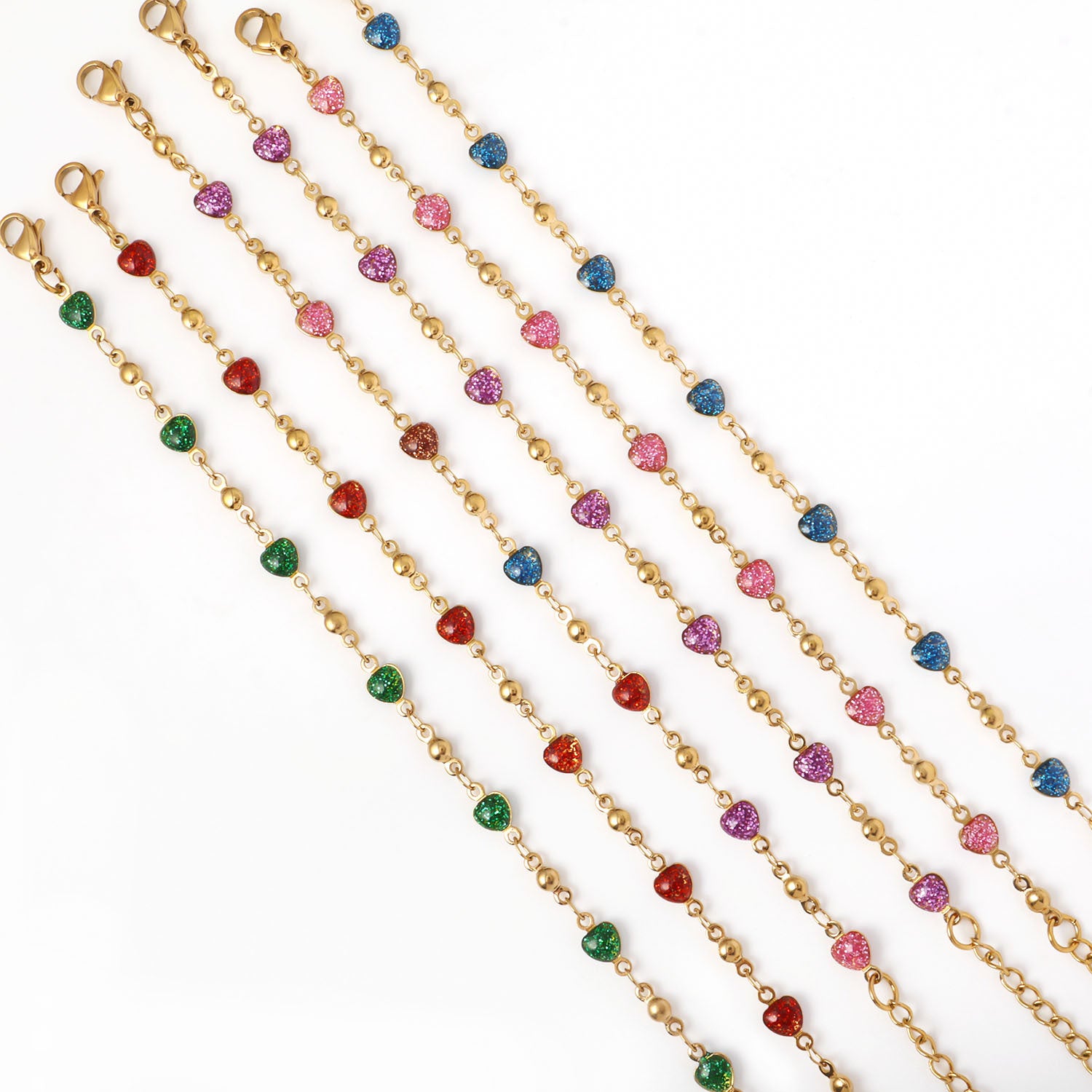 Cross-border new stainless steel handmade love bracelet jewelry, dopamine fashion personalized women's Christmas accessories wholesale