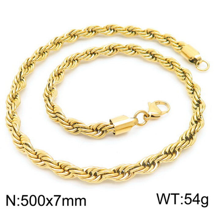 Stainless Steel Rope Chain Necklace