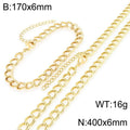 European and American cross-border jewelry stainless steel double-circle side chain women's INS style personalized hip-hop 18K gold collarbone chain necklace