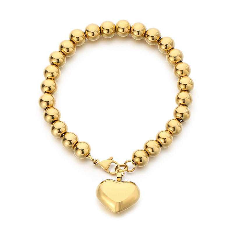 Beaded Heart Charm Bracelet