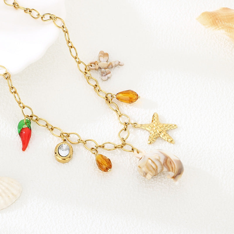 Gold Summer Charm Necklace