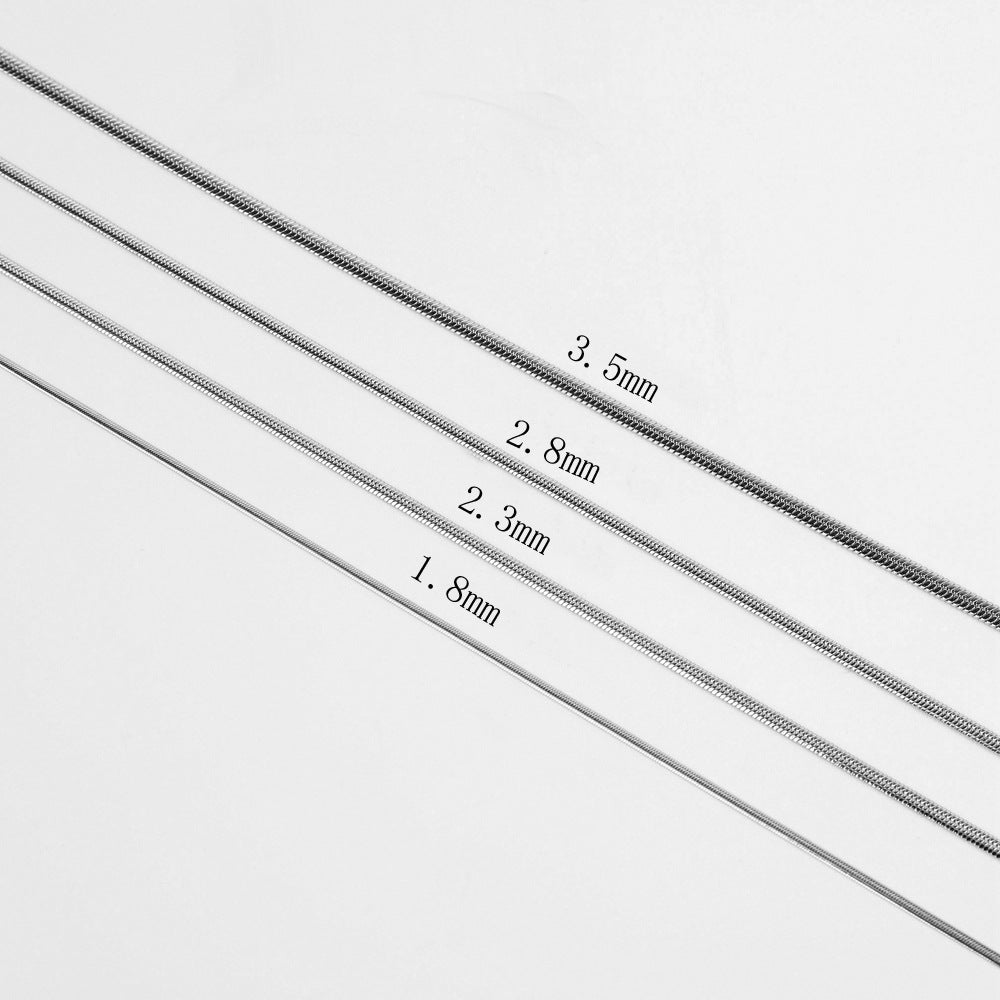 Cross-border hot-selling stainless steel push-tight snake chain necklace simple hip-hop personality collarbone necklace stainless steel snake bone chain