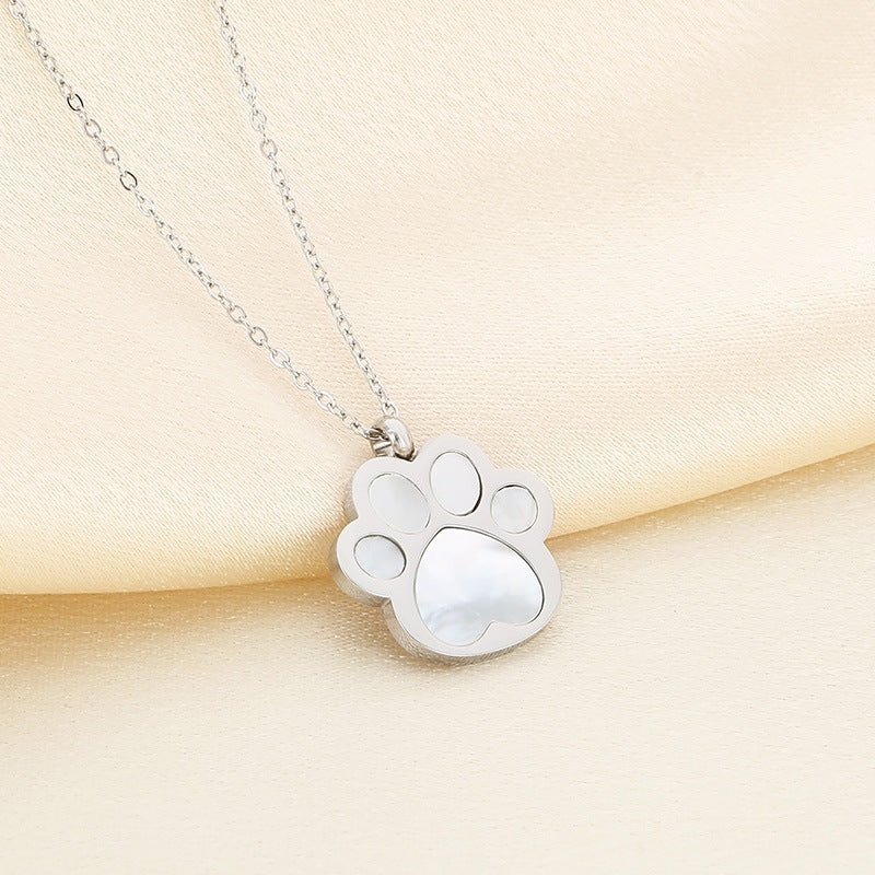 Minimal Paw Print Pendant Necklace