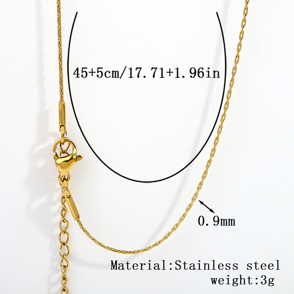 Cross-border women's stainless steel necklace, 18K real gold snake bone chain plain chain fashion collarbone chain versatile titanium steel necklace