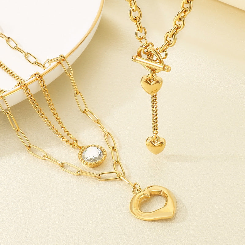 Gold & Pearl Heart Necklace