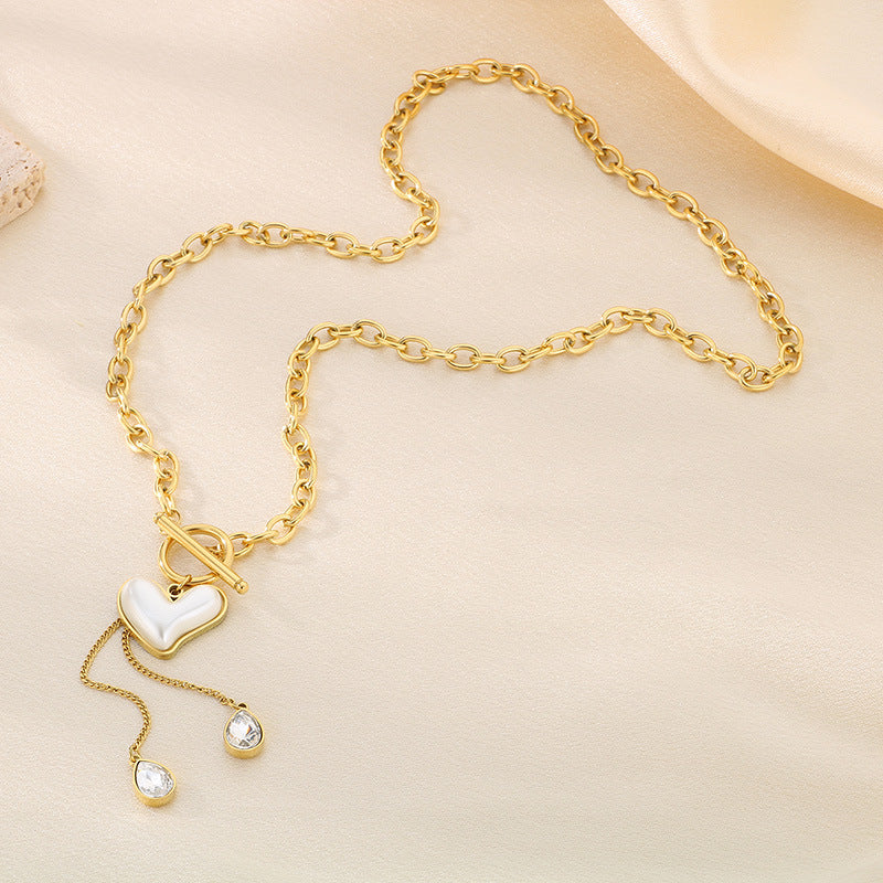Pearl Heart Toggle Jewelry Set