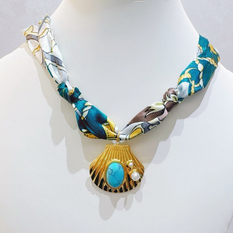 Silk Scarf Charm Necklace