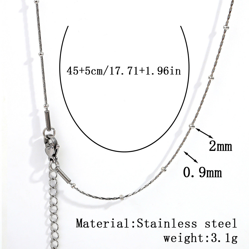 Cross-border stainless steel necklace, 18K real gold-plated snake bone chain fashion collarbone chain plain chain versatile women's titanium steel necklace