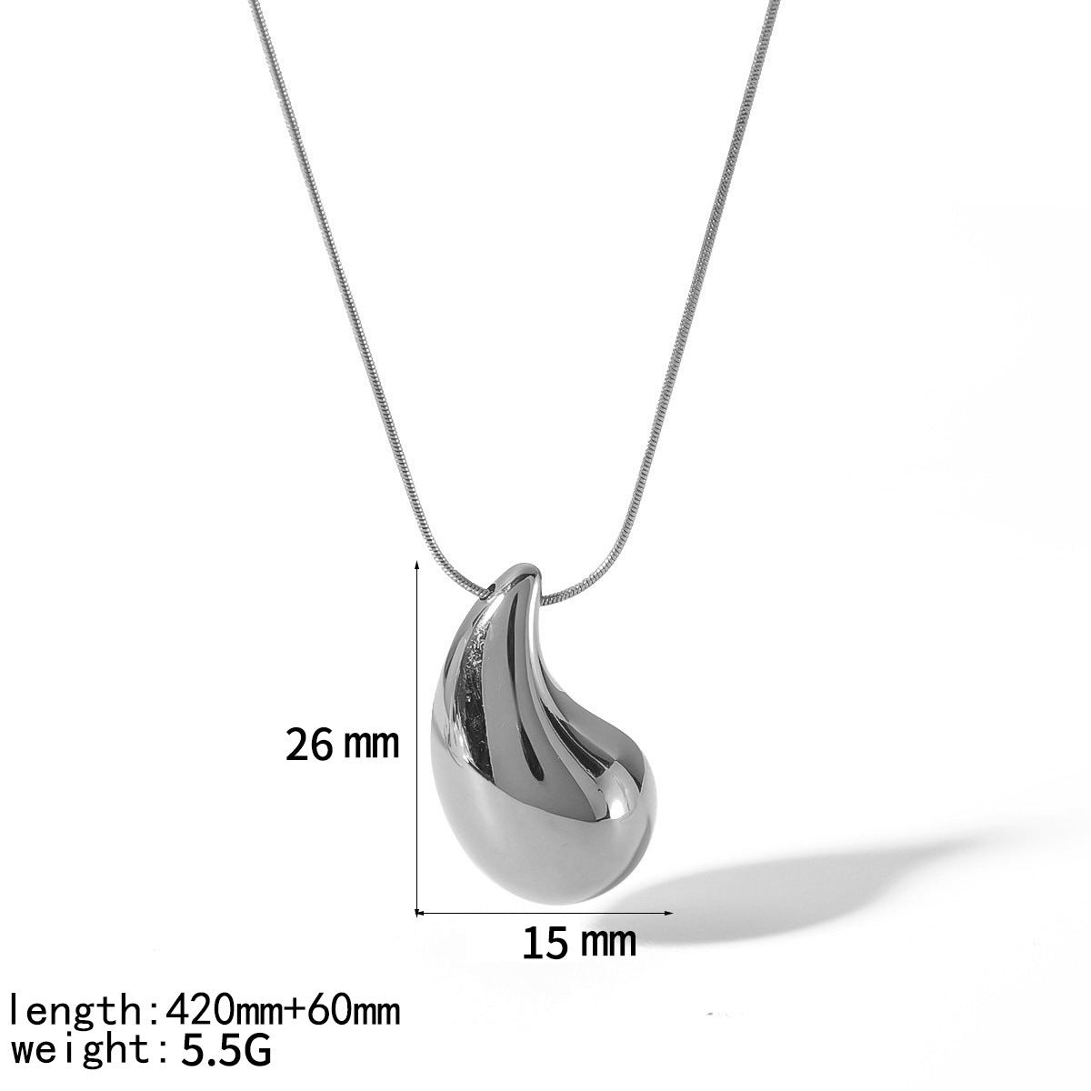 Cross-border European and American 18k gold water drop necklace, titanium steel does not fade, fashionable and simple versatile stainless steel collarbone chain necklace
