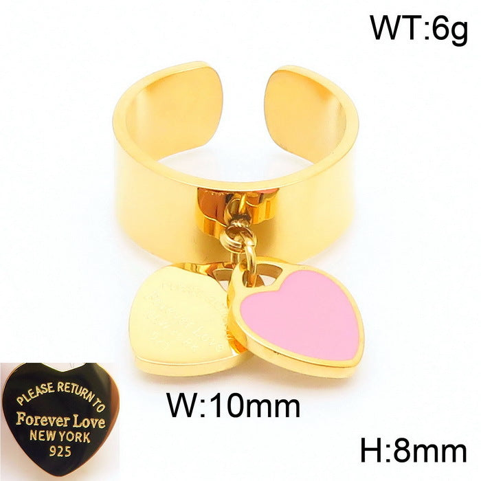 Gold Heart Charm Jewelry Set with Green Enamel Pendant