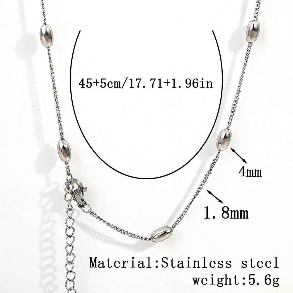 Cross-border stainless steel necklace, 18K real gold-plated snake bone chain fashion collarbone chain plain chain versatile women's titanium steel necklace