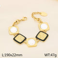 Classic light luxury style high-end square glass stainless steel dripping totem bracelet exquisite fashion hand jewelry